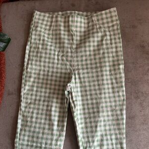 Green checkered pants